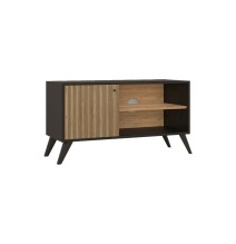 Soporte de TV-Buffet Mediano en Melamina Cambria-Negro - 100x40x51 cm - Mueble Versátil para Sala de Estar y Comedor.