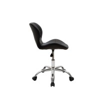 Silla de Oficina Ergonómica con Patas Metálicas en Color Negro - 82-95x52x47 cm, Diseño Moderno